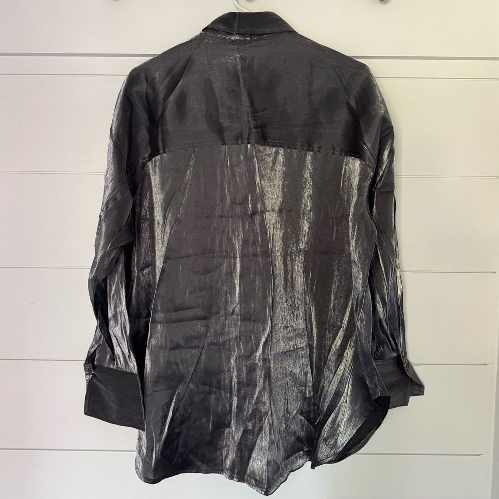 H&M Charcoal Button-Up Shirt, Women’s S - Picture 4 of 5